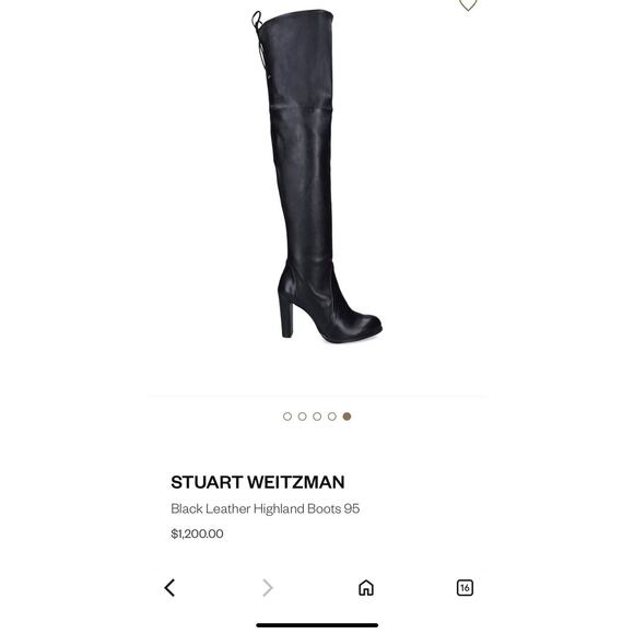 STUART WEITZMAN $1200 Ultra Highland Over The Knee 9.5 Black Leather Heel Boots - Picture 3 of 16